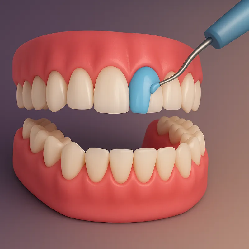 Composite veneers being applied directly